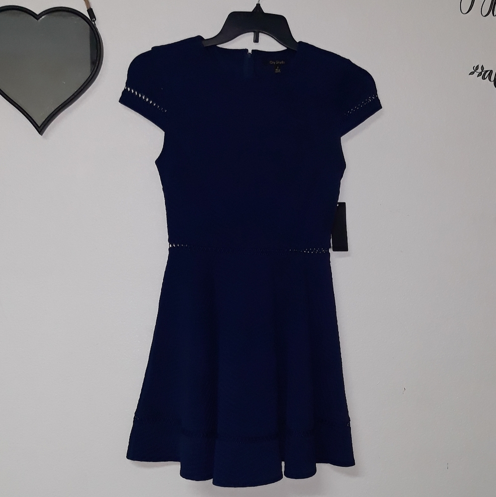 💐 Textured Fit & Flare Dress - Picture 3 of 6